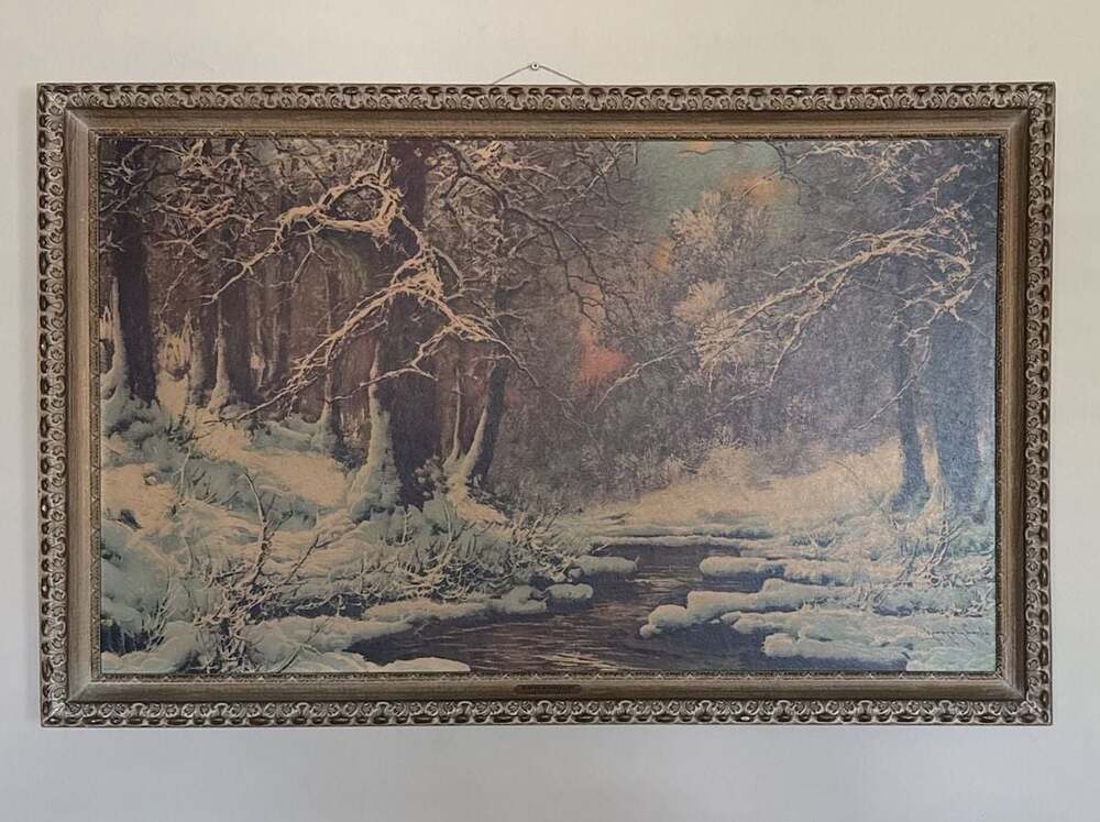 Vintage Laszlo Neogrady “Winter Wonderland” Framed Print, Windsor Art Products